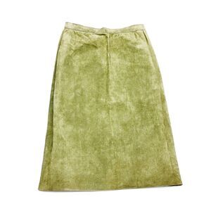 60s/70s Ms Kipps Retro Olive Green Genuine Suede High Waisted Pencil Skirt